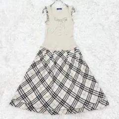 バーバリー ブルーレーベル ノバチェック ノースリーブワンピース 38