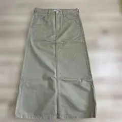 ミラオーウェン　デニムスカート　ベージュ　チノ　Aライン　スリット　カジュアル