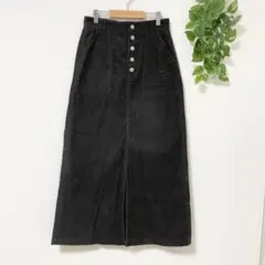 ページボーイ ロングスカート コーデュロイ カジュアル 無地 秋服 冬服