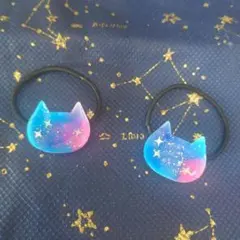 新品未使用 即購入OK 値下】 宇宙 レジン ヘアゴム うさぎ 2個セット