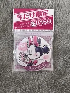 ミニーマウス 缶バッジ ハッピーデオ オリジナルデザイン