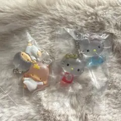 サンリオキャラクターズ　なかよしドロップチャーム　キティ　リトルツインスターズ