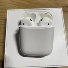 【不具合無】AirPods第二世代 本体 ホワイト ケース、購入時のレシート有 不具合無】AirPods第二世代 本体 ホワイト ケース、購入時のレシート有