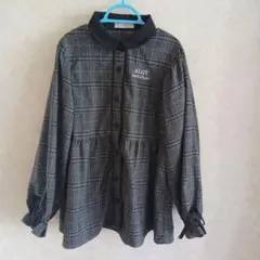 ALGY グレー系チェック 長袖ワンピース