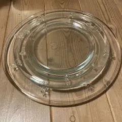 ガラス製プレート32㎝×1/24.5cm×2 蜂模様 3枚セットのサムネイル