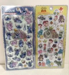 【正規品】プチドロップステッカー✨スティッチ✨トイストーリー✨2枚セット✨