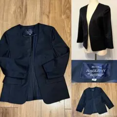 JUSGLITTY ジャスグリッティ　ノーカラージャケット　ネイビー