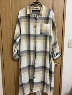 レイカズン　チェック柄ロングシャツ ワンピース　秋