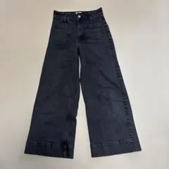 H&M ワイドレッグ デニムパンツ ブラック EUR34のサムネイル