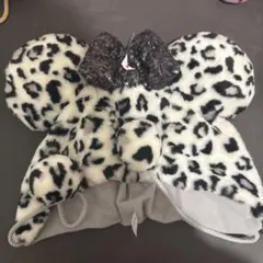 ミニー　ファンキャップ　ヒョウ柄　白