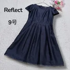 【リフレクトReflect】上品　光沢感　半袖タックフレアワンピース　セレモニー