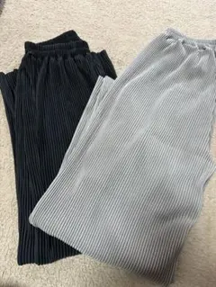プリーツパンツ　ズボン　パンツ　ブラック&グレー♡2色セット