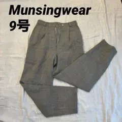 マンシングウェア グレンチェック ウール混スラックス ゴルフパンツ