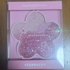 スタバ　SAKURA2026コースターシャイニーピンク