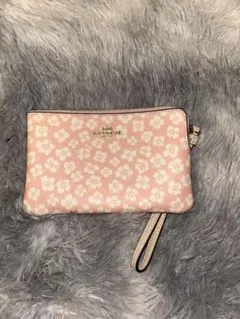 COACH 花柄ポーチ ピンク タグ付き