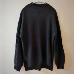 【即購入OK❗️】しまむら　ケーブルニット　長袖　ハイネック　黒　М