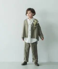 riziere ノーカラージャケットセットアップ ＋シャツ 3点セット120