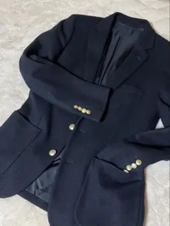UNITED ARROWS ウールテーラードジャケット 紺ブレ 銀ボタン Sのサムネイル