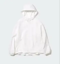 着る日焼け止め　UVカットパーカー ホワイト　ポケッタブルUVカットパーカ　S