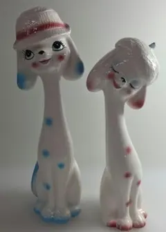 レトロ 犬 いぬ イヌ ドッグ dog フィギュリン 陶器 昭和 キャスケット 