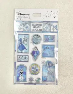 ディズニー　ステンドグラス風　ステッカー　シール　アナと雪の女王　アナ　エルサ