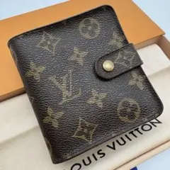 ルイヴィトン モノグラム コンパクトジップ 二つ折り財布 ラウンド
