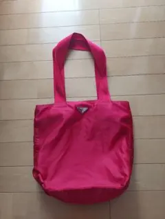 PRADA プラダ ナイロン トートバッグ レッド 三角ロゴ