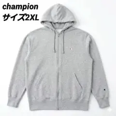 champion チャンピオン　ジップアップ　裏起毛　スウェットパーカー　グレー
