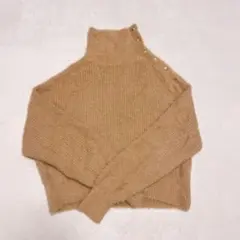 ビス VIS◇フェザーニット 金ボタン タートルネック セーター F