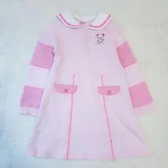 mezzo piano　メゾピアノ　セーラー　ワンピース　刺繍　ピンク 130