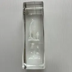 3Dレーザー彫刻 イルカ親子 クリスタルガラス 置物 インテリア 約900gのサムネイル