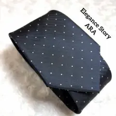 Elegance Story ネイビー　ネクタイ エレガンスストーリー　ドット柄