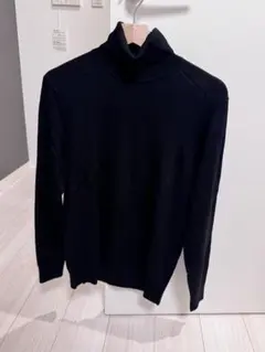 メリノタートルネックセーター ユニクロ ブラック