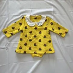 【ミッフィー】花柄イエローロンパース 70〜80