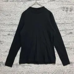 ユニクロ　M　192303 リブハイネックT　ベーシック　インナー　黒　シンプル