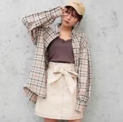 NICE CLAUP ナイスクラップ　まえのん　ビッグチェックシャツ