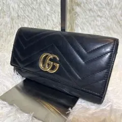 極美品✨GUCCI グッチ 長財布 マーモント コンチネンタル ブラック