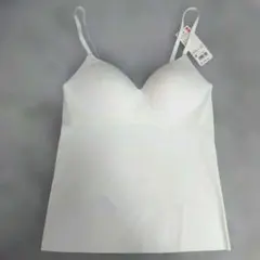 ユニクロ エアリズムシームレスVネックブラキャミソール ホワイト M ワケあり