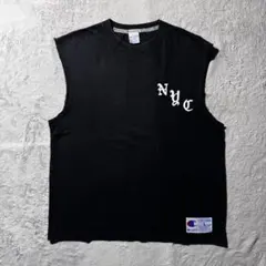 【Y8999】champion ノースリーブTシャツ　サイズL ブラックのサムネイル