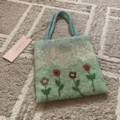 花柄ビーズハンドバッグ