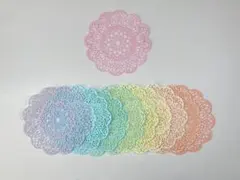 H11クラフトパンチ　ダイカット　丸レース　大①　ミルキーカラー　10枚　デコ