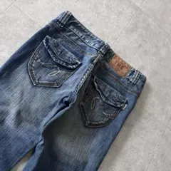 00s y2k archive ローライズ フレアデニムパンツ ポケット