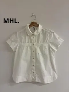 MHL. エムエイチエル　半袖シャツ　オーガニックコットン ブラウス II 白