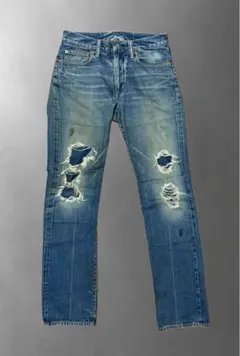 ダメージ加工 ライトブルーデニムジーンズ