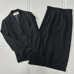 23区 セットアップ スカートスーツ 黒 大きい 44 46 トリアセテート