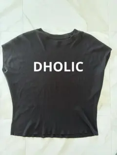 【お値下げ】DHOLIC フレンチスリーブニット　ブラック　フリーのサムネイル