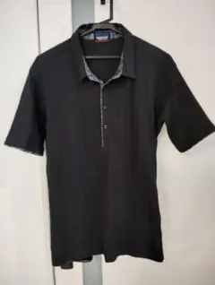 NICOL CLUB ブラック ストライプ ポロシャツ