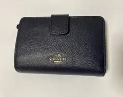 コーチ　Coach財布　二つ折り　紺