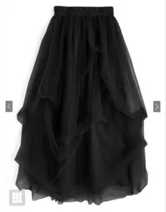 GRL ボリュームチュールフレアロングスカート [dk1550] 新品タグ付き