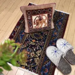 ペルシャ絨毯 ペルシャヴィンテージラグ 90x61 手織り オールド